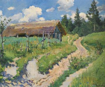 Country Road Artwork by Sergei Arsenevich Vinogradov
