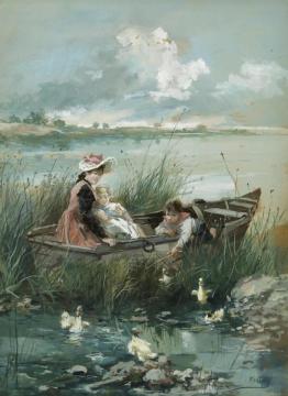 Playing With The Ducks Artwork by Vicente García De Paredes