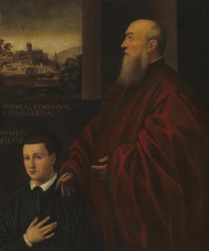 Portrait Of A Man And Boy Artwork by Tintoretto Jacopo