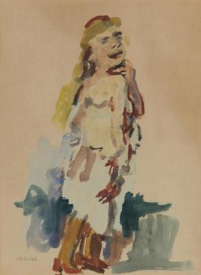 Standing Woman Artwork by Oskar Kokoschka
