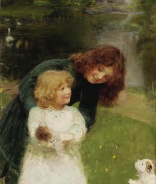 Queenie And Marjorie Artwork by Arthur John Elsley