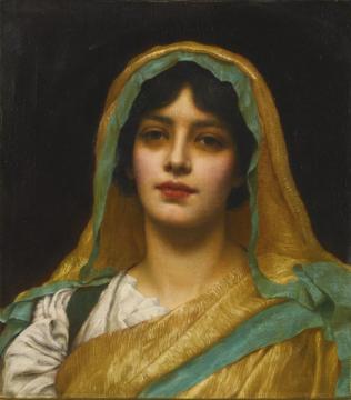 Head Of A Girl,atalanta Artwork by John William Godward