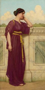 Soft Falls The Eventide Artwork by John William Godward