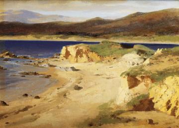 A Coastal View Near Cannes Artwork by Alexandre Calame