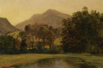 A Pond With A Mountainous Landscape In The Background Artwork by Alexandre Calame
