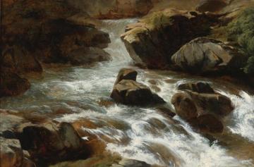 A Rocky Stream With Rapids Artwork by Alexandre Calame