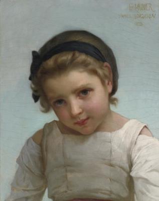 Portrait Of A Young Girl (after William Bouguereau's Sur Le Rocher) Artwork by Emile Munier