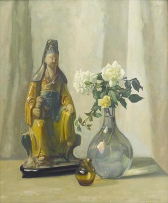 Still Life With Oriental Figurine Artwork by Maurice Braun