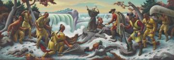 Study For Father Hennepin At Niagara Falls Artwork by Thomas Hart Benton
