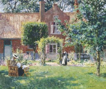 The Unpretentious Garden Artwork by Gari Melchers