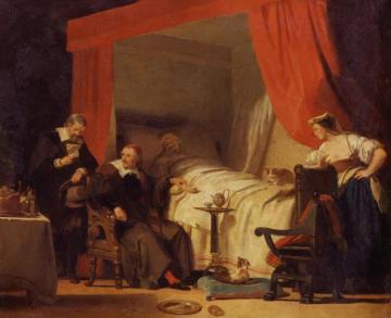 Cardinal Mazarin At The Deathbed Of Eustache Artwork by Alexandre Evariste Fragonard