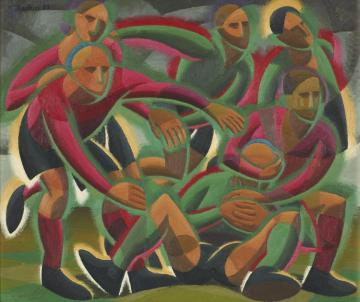 Football,1952 Artwork by Weaver Hawkins