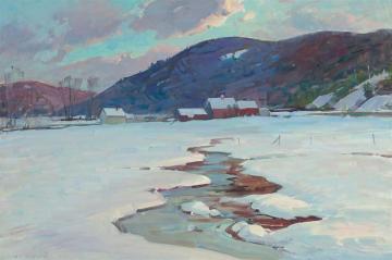Stream In Winter,vermont Artwork by Aldro Thompson Hibbard