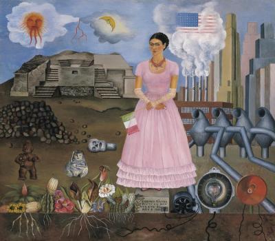 Self-portrait On The Borderline Between Mexico And The United States, 1932 Artwork by Frida Kahlo