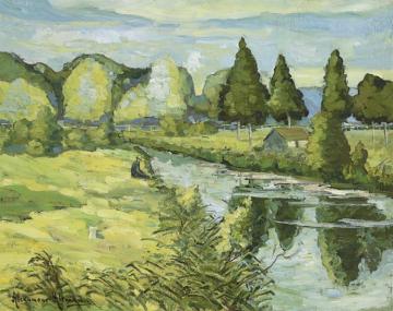 PÊcheur Au Bord Du Canal Artwork by Alexandre Altmann