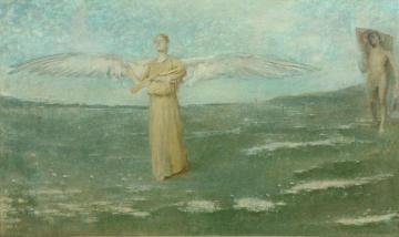 Tobias And The Angel Artwork by Thomas Wilmer Dewing