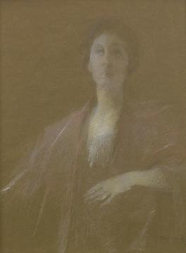 A Reflective Moment Artwork by Thomas Wilmer Dewing