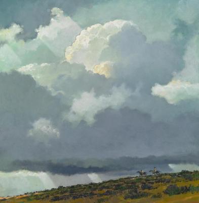 Racing The Walking Rain Artwork by Eric Sloane