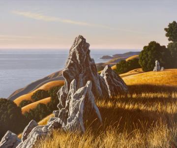 Big Sur Landscape With Rocks Artwork by David Ligare