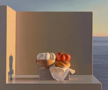 Still Life With Bread, Eggs And Tomato Artwork by David Ligare