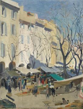 The Old Market,antibes Artwork by Herbert James Gunn