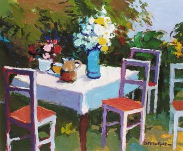 Table In The Garden Artwork by Donald McIntyre