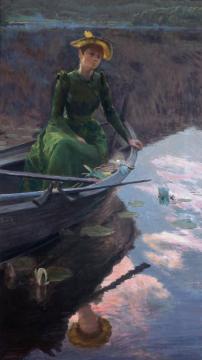 Gyldne Skyer. Aften På Innsjøen,1892 Artwork by Christian Skredsvig