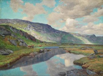 Budeie Ved Vanningssted,1914 Artwork by Christian Skredsvig