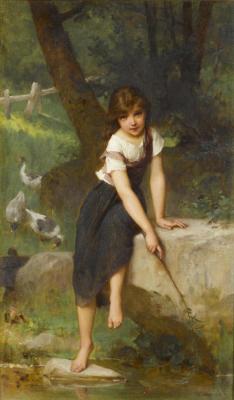 Fishing For Minnows Artwork by Emile Munier