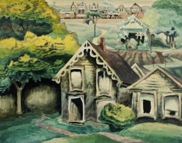 A Small Town Artwork by Charles Burchfield