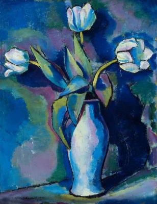 Three White Tulips, 1912 Artwork by Charles Sheeler