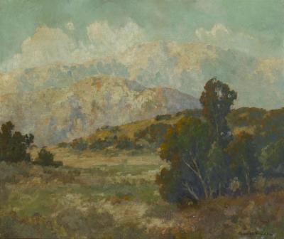 Landscape With Distant Mountains, Believed To Be Escondido Hills Artwork by Maurice Braun