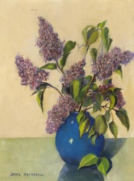 Lilacs In A Blue Vase Artwork by Jane Peterson