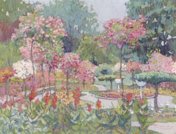 Alice Delamars Rose Garden Artwork by Jane Peterson