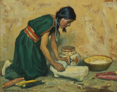 Pueblo Indian Girl Artwork by E. Irving Couse