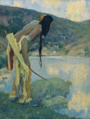 Indian Hunter, Late Afternoon Hondo Artwork by E. Irving Couse