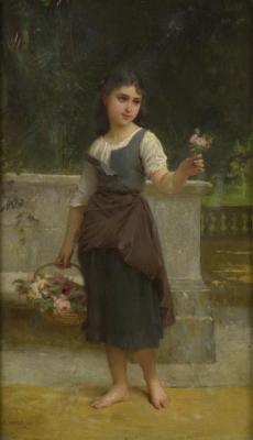 The Flower Girl Artwork by Emile Munier