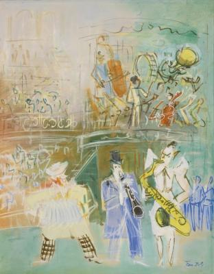 Trio De Clowns Musiciens Artwork by Jean Dufy