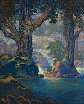 Cascades (quiet Solitude) Artwork by Maxfield Parrish