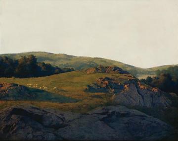 Sheep Pasture Artwork by Maxfield Parrish