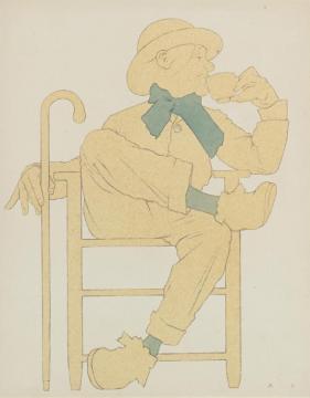 Seated Man Having A Cup Of Tea Artwork by Maxfield Parrish