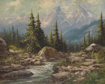 Mountain Landscape Artwork by Laszlo Neogrady