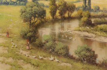 Riverscape Artwork by Laszlo Neogrady