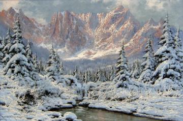 Winter Landscape Artwork by Laszlo Neogrady