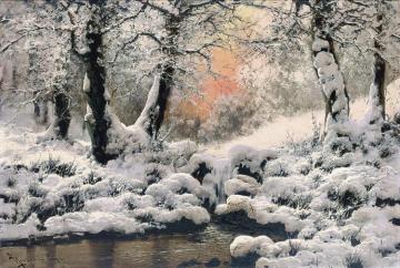 Winter Landscape At Sunset Artwork by Laszlo Neogrady