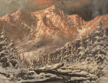 An Alpine Landscape At Dusk Artwork by Laszlo Neogrady