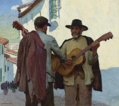 Spanish Beggars Artwork by E. Martin Hennings