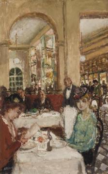 A La Brasserie Artwork by Jean Louis Marcel Cosson