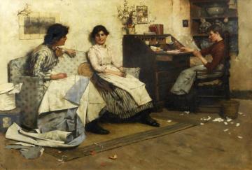 The Council Of Three Artwork by Albert Chevallier Tayler