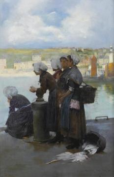 Waiting For The Boats Artwork by Albert Chevallier Tayler